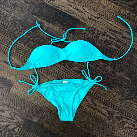 Convertible Green Push-up String Bikini - Picture 1 of 3